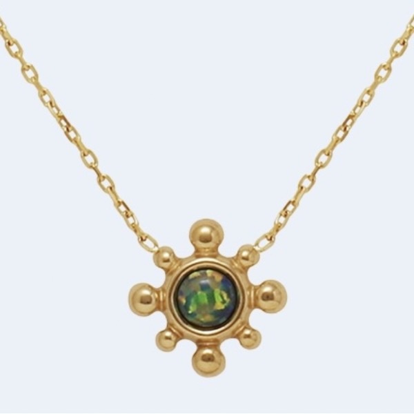 brass opal necklace