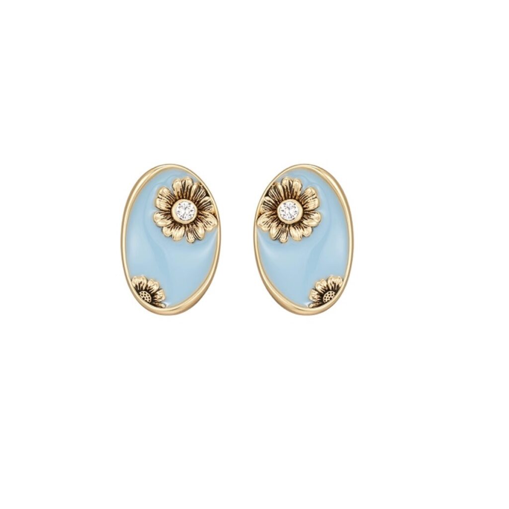 brass earring enamel